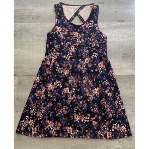 We Wander Flexstretch, Keyhole Back, Aline Athletic Dress Black Floral Size XL